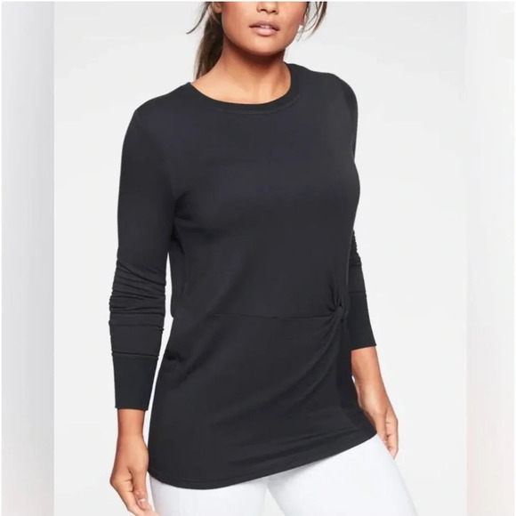 Athleta Tops - Athleta‎ Black Nirvana Twist Front Clarity Sweatshirt. Size Small.